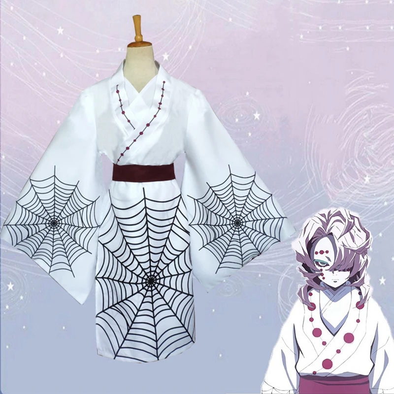 Anime Komiksų Demon Slayer Kimetsu nr. Yaiba Cosplay Kostiumai Rui Cosplay Kostiumų Uniformos, Kostiumai Ašmenys Demonas Baltas Kimono 2