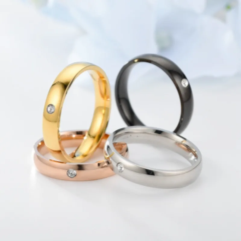 Bižuterijos titano plieno žiedas paprasta nišą nerūdijančio plieno pora žiedas vyrams ir moterims vestuvių žiedai 2