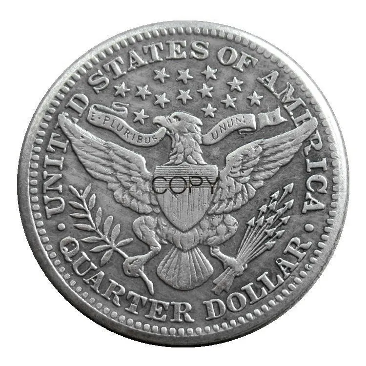 JAV 1895 P/S/O Barber Ketvirtį Dolerių, Sidabro Padengtą Kopijuoti Monetos 2