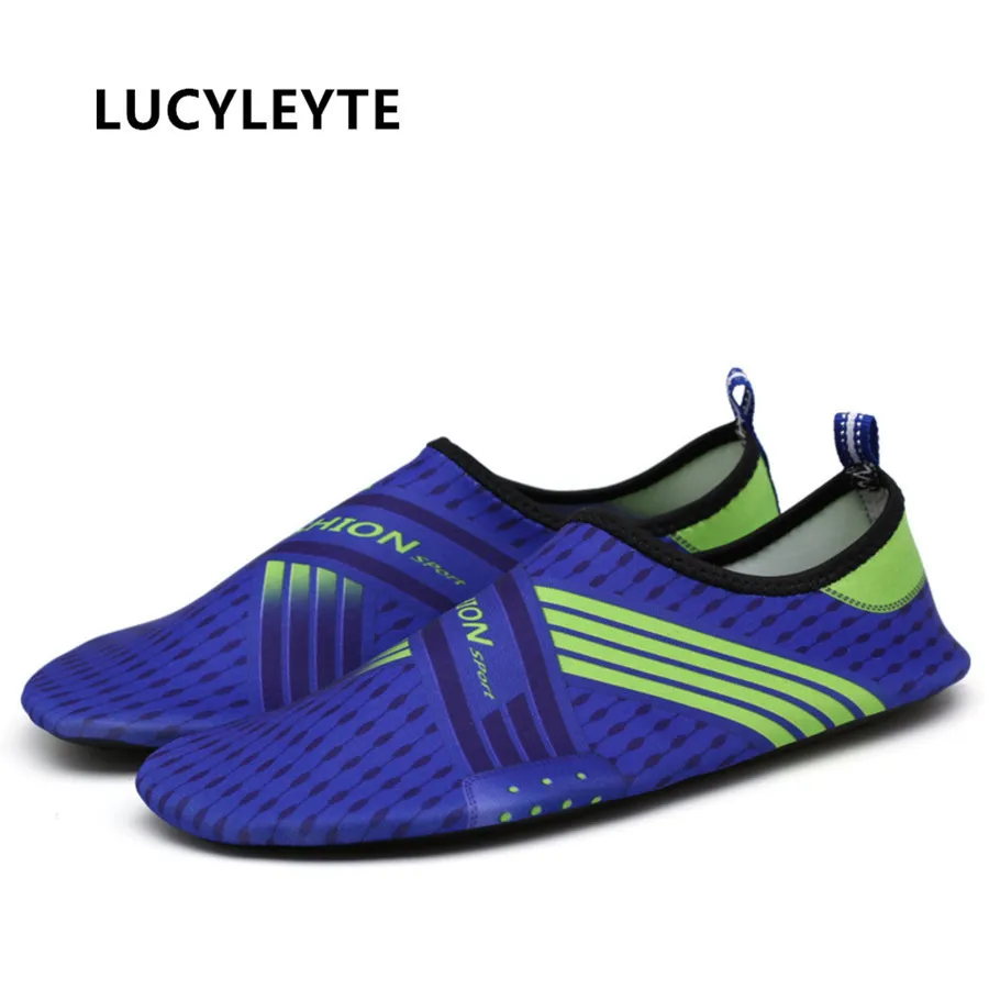 LUCYLEYTE Sporto Treniruoklių tiekėjų batus neslidžiais paplūdimio snorkeling pleistras minkšti batai kierat batus basomis, plaukimo batus 2