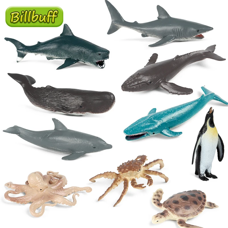 Naujas Modeliavimo Vandenyno Gyvūnų Pavyzdį Duomenys Ryklių, Banginių, Vėžlių, Delfinų Kardžuvės Veiksmų Skaičiai Švietimo žaislai vaikams Dovanų 2