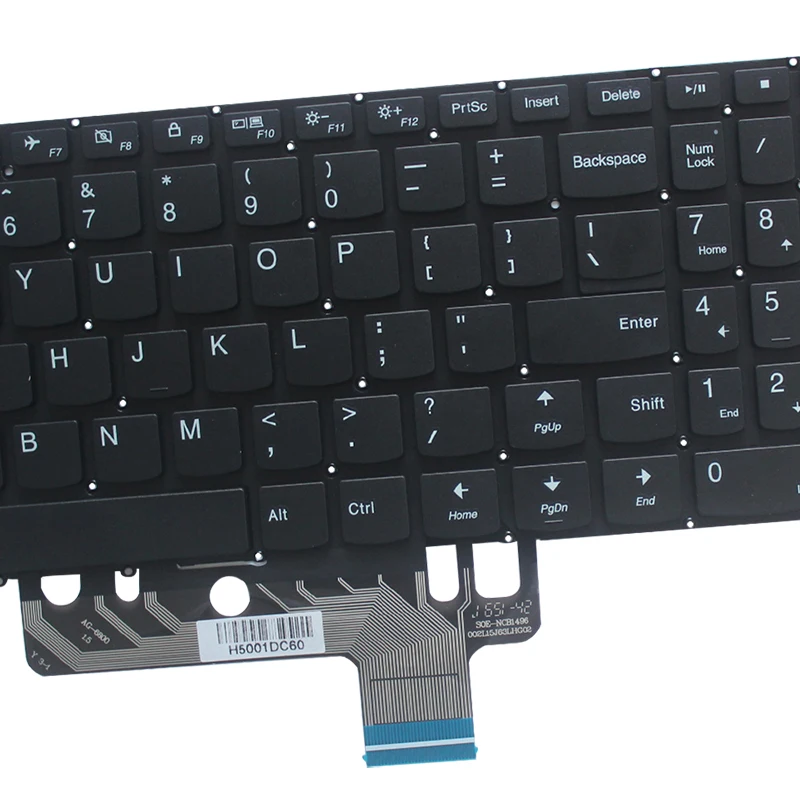 Naujas US klaviatūra Lenovo jogos 510-15 510-15IKB 510-15ISK MUMS nešiojamojo kompiuterio Klaviatūra juoda apšvietimas NR. 2