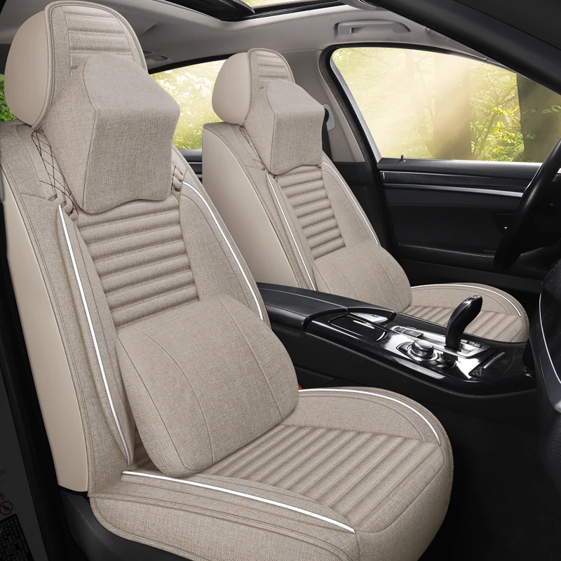 Visiška linų pluošto automobilių sėdynės padengti automobilių sėdynės apima Toyota CAMRY COROLLA LEVIN VIOS FS YARIS L PRADO CROWN, AVALON 2