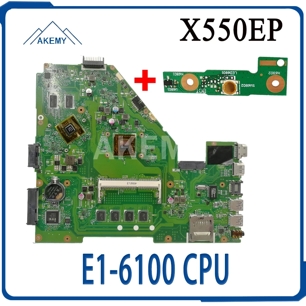 X550EP Plokštė E1-6100 CPU Asus X550E X550EP X550E D552E X552E Nešiojamas plokštė X550EP Mainboard bandymo OK 2