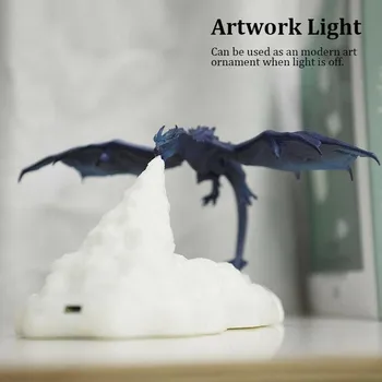 3D Atspausdintas LED Ugnies Drakonas Lempos Naktį Šviesos Įkrovimo Nuotaika Minkšta Šviesa, Miegamojo Vaikas Kambario, Miegamojo, Kempingas, Žygiai Dekoras 18684