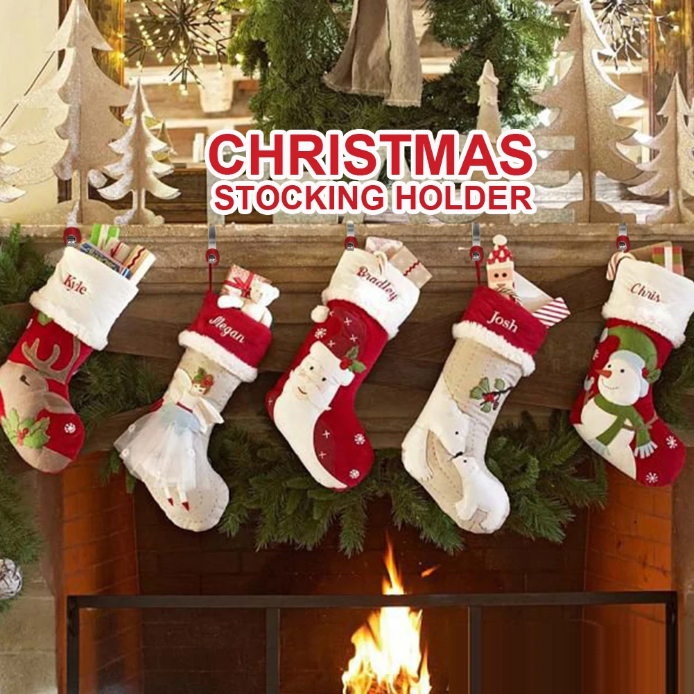3pcs/set Kalėdų Kojinę Turėtojas Kabinti Kabliukai Židinys Židinio Lipnios Pakaba Kalėdų Šalis Ornamentu 3