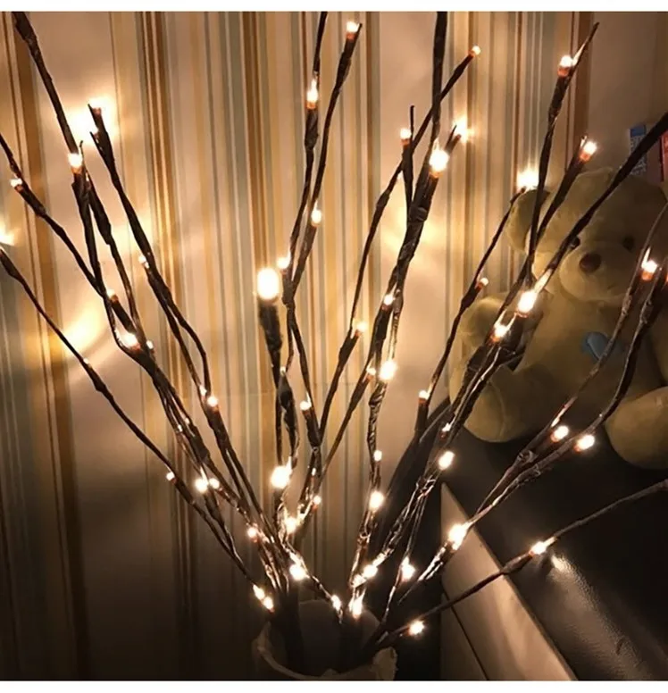 70cm LED Gluosnio Šakos Lempos Gėlių Šviesos 20 Lemputes Dirbtinių Augalų Buveinės Vestuvių Kalėdų Vakarėlį Sodo Dekoro Gimtadienio Dovana 3