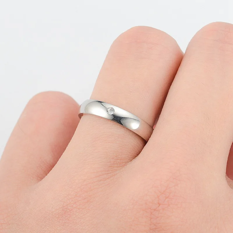 Bižuterijos titano plieno žiedas paprasta nišą nerūdijančio plieno pora žiedas vyrams ir moterims vestuvių žiedai 3