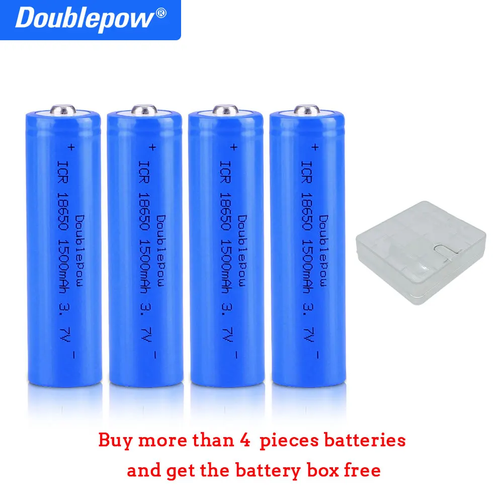 Doublepow aukštos kokybės 18650 baterija 3.7 V, 1500 mah ličio jonų baterija įkraunama baterija, žibintuvėlis Заряд батареи 3