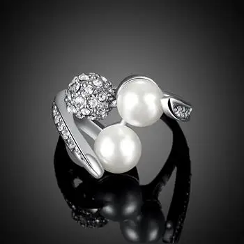 Europos ir Amerikos stiliaus balto aukso turas perlas žiedas R085 LKN18KRGPR085 3