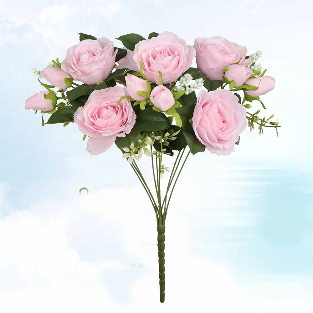 Imituojamas Persian Rose Dirbtinių Gėlių Pluoštas Fotografijos Prop Puokštė Home Office Vestuvių Apdaila ) 3