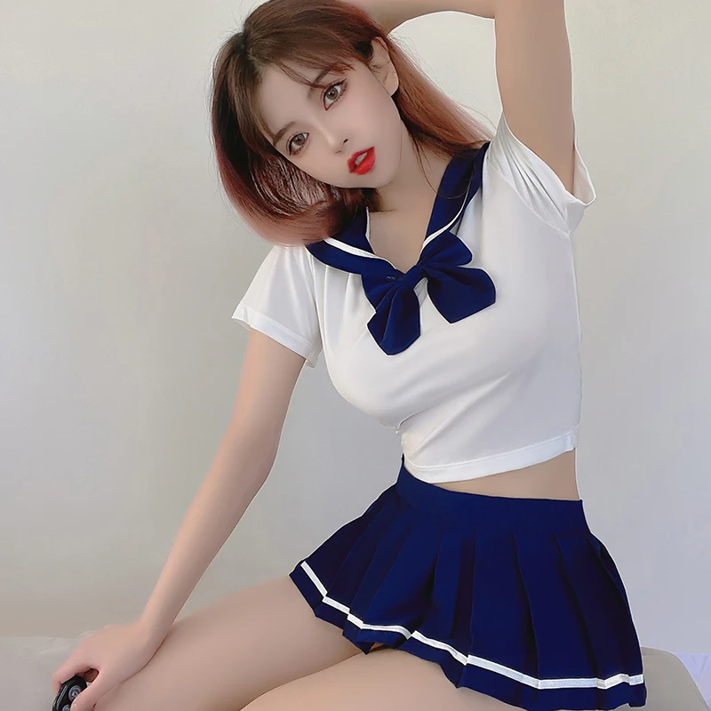 Japonijos Seksualus Moksleivė Kostiumas Kawaii apatinis Trikotažas Roleplay Erotika Cosplay Apranga Studentų Vienodas Mini Sijonas Sekso Naughty Girl 3