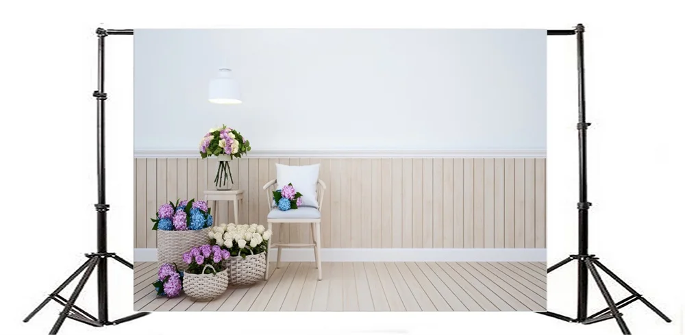 Laeacco Gėlių Krepšelis Medinių Sienų, Grindų, Interjero Fotografijos Fonas Individualų Fotografijos Backdrops Fotostudija 3