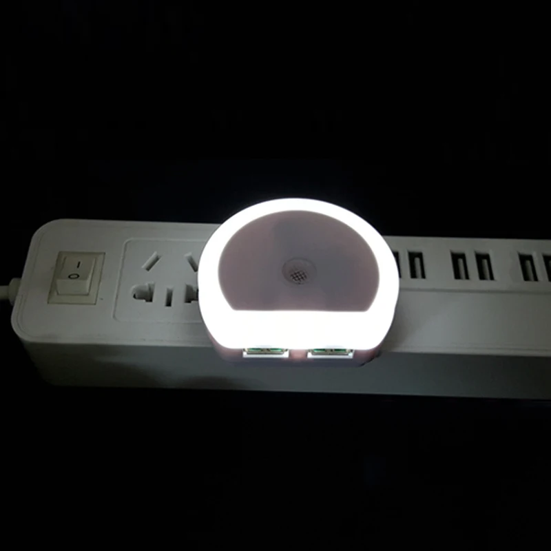 LED Naktį Žibintai Su Dual USB Įkroviklis Jutiklis Šviesos Kontrolės Miegamojo Sienos Lempa Namo Avariniai Žibintai ES MUMS Kištukinis Lempos 3