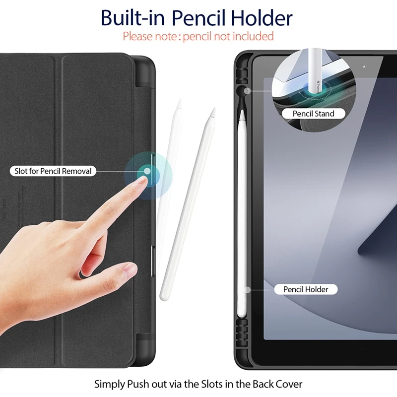 Pieštukas+Tablet Case for iPad 8 10.2 Apversti Oda Atveju Tablet Stand Anti-Drop Apsaugos Atveju su Smart Stylus Pen 3