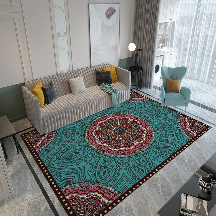 Šiaurės įėjimo miegamųjų namo spausdinti kambarį kilimas modernios geometrinės sofa-lova, kavos staliukas antklodė 3