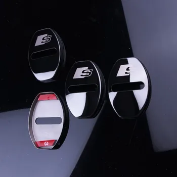4PCS Puikus Durų Užraktas Padengti Automobilio Emblema, Skirta Seat Leon Ibiza Altea Alhambra Už Skoda Audi VW Priedai Lipdukai MSKG 5635