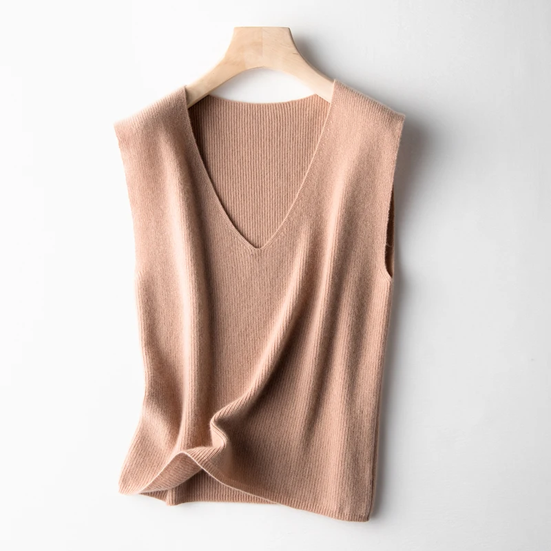 2020 naujas vientisos spalvos kašmyro liemenė, diržas rankovių moterų liemenė plonas megztinis (puloveris) 4