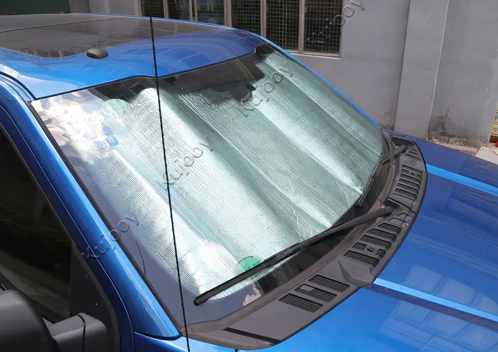 Automobilio Priekinis Stiklas, Sulankstomas Saulės Pavėsyje Valdybos Padengti Antveidžiai Ford F150+ Sidabro Auto Automobilis Optikos Reikmenys 4