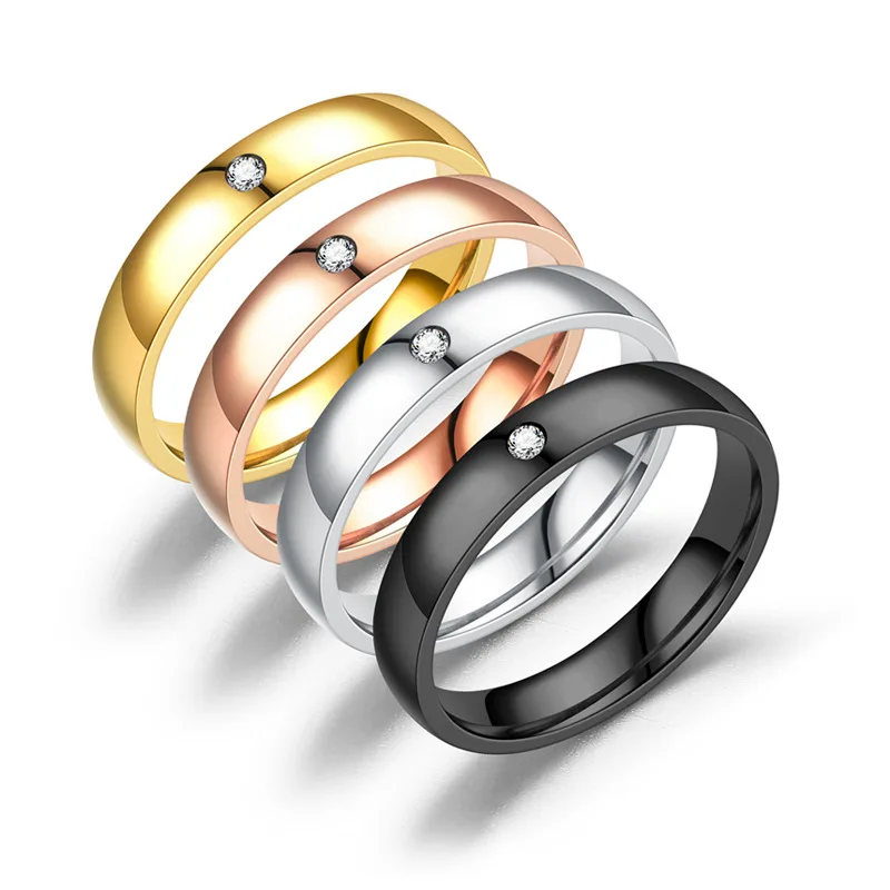 Bižuterijos titano plieno žiedas paprasta nišą nerūdijančio plieno pora žiedas vyrams ir moterims vestuvių žiedai 4