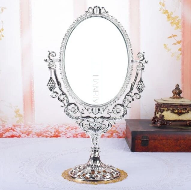 Didelis HD Europos makiažo veidrodėliai darbalaukio retro dvigubai princess tualetinis staliukas top veidrodis 4
