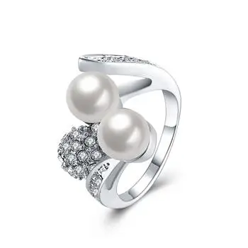 Europos ir Amerikos stiliaus balto aukso turas perlas žiedas R085 LKN18KRGPR085 4