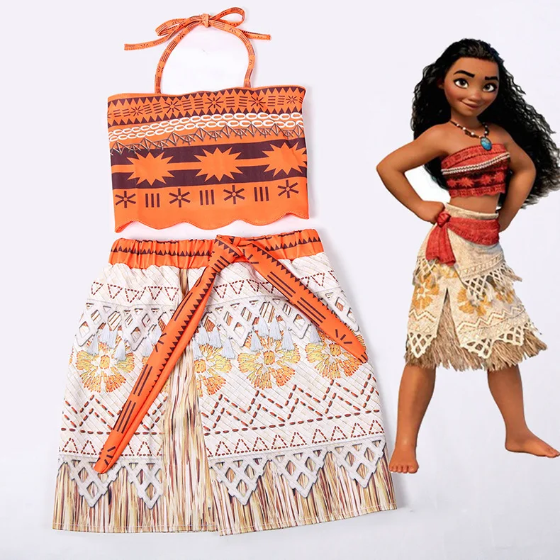 Filmo Princesė Moana Perukas Kostiumas Vaikams Maui Princesė Cosplay Kostiumas Vaikams Kalėdų Kostiumai Šalies Suaugusiųjų Suknelė 4