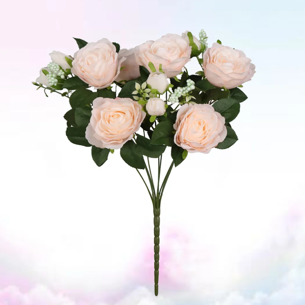 Imituojamas Persian Rose Dirbtinių Gėlių Pluoštas Fotografijos Prop Puokštė Home Office Vestuvių Apdaila ) 4