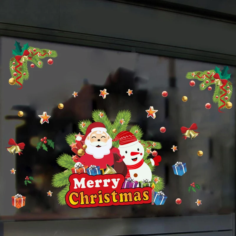 Kalėdų Sienų Lipdukai Lango Stiklo Lipdukai 2020 Kalėdų Dekoro Namų Linksmų Kalėdų Ornamentu 4