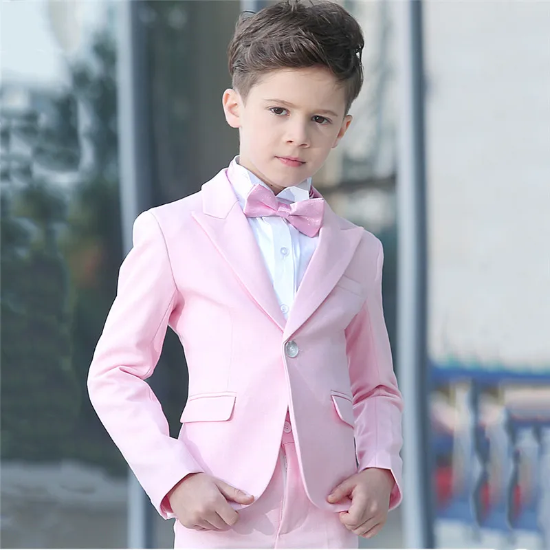 KUSON 2018 Striukė, Kelnės 2vnt Nustatyti Rožinės Berniukų kostiumai vestuvėms Vaikai Prom Vestuvių Kostiumai, skirti Berniukui, Vaikų Drabužių, Oficialių Kostiumų 4