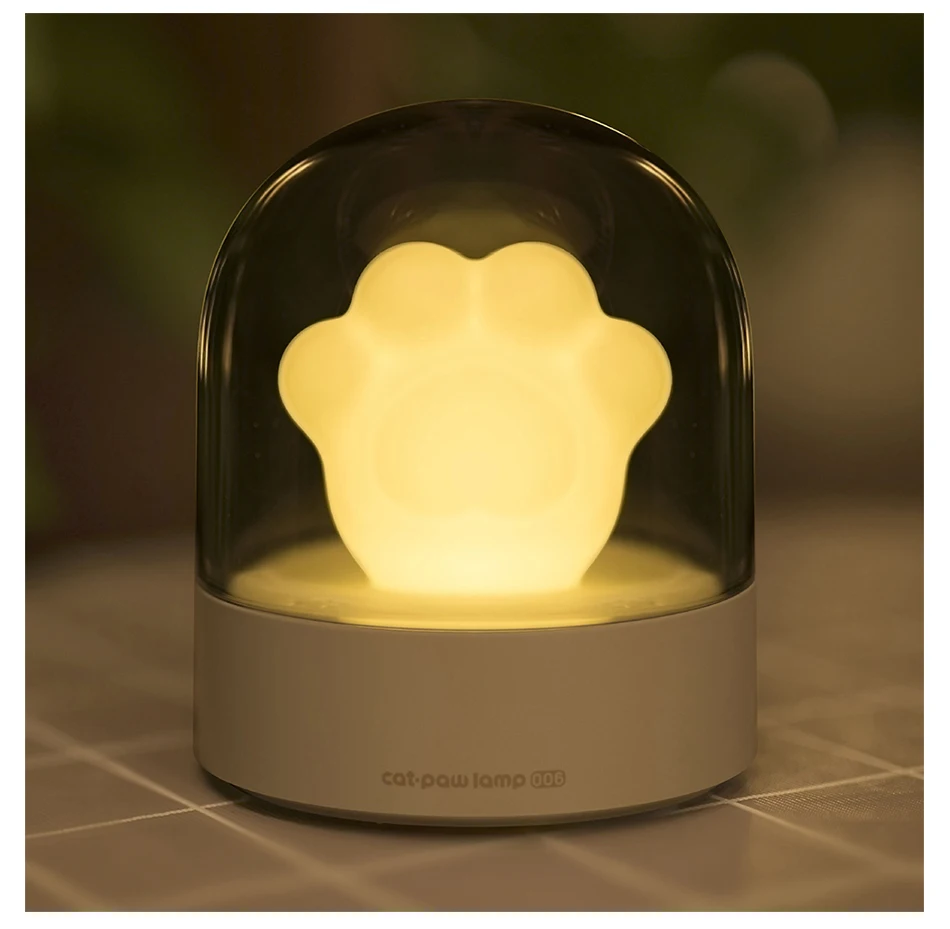 Naktį Lempa LED Aplinkos Šviesos Mielas Katės Letena Formos Naktiniai USB Įkrovimo Muzikos Lempos Katės Letena Lempa Gimtadienio Dovana 4