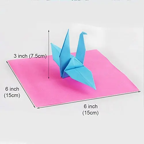 Origami Popieriaus 50 Ryškių Spalvų Dvipusis 200 Lapų aukščiausios Kokybės 15cmx15cm Menų ir Amatų Projektams - Pačios Spalvos Tiek 4