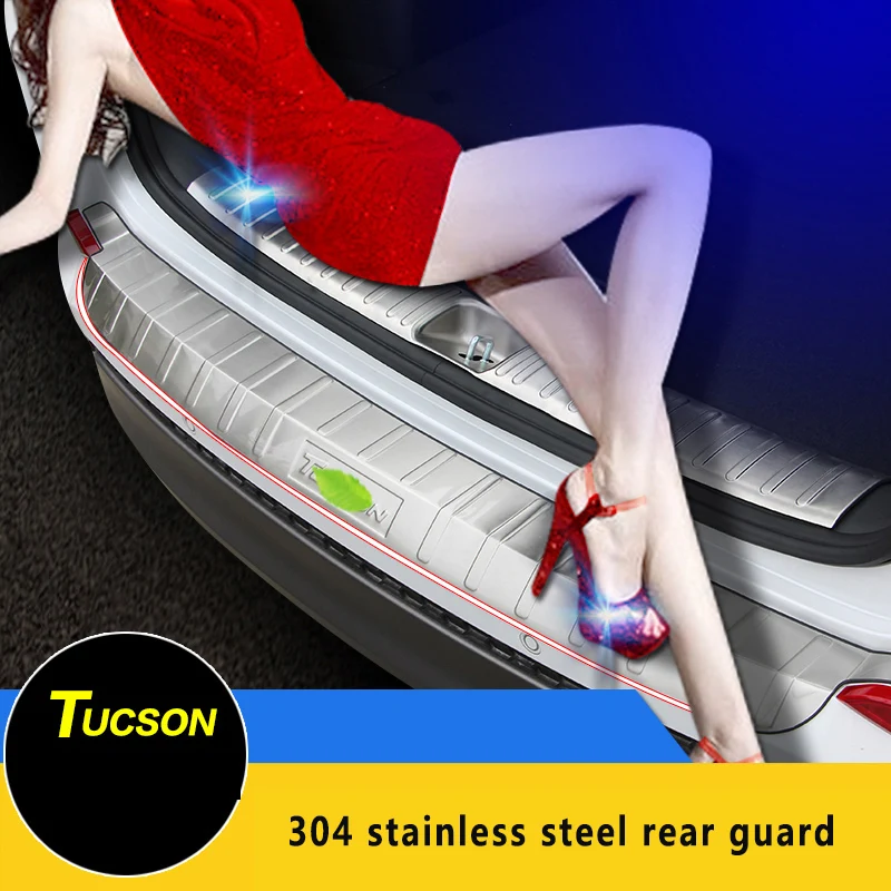 Tinka 15-19 Hyundai naujų Tucson galiniai apsaugai Modifikuotų nerūdijančio plieno kamieno uodega durų pedalų apdaila priedai 4