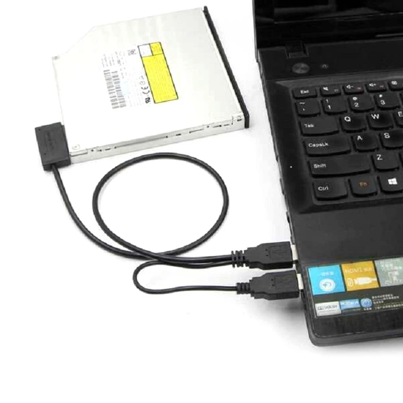 USB 2.0, A Tipo, Kad 13Pin(7+6) SATA Adapteris Kabelio Išorinio Maitinimo CD-ROM, DVD-ROM 4
