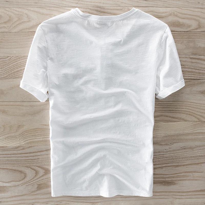 Vyriški spausdinti trumpas rankovės marškinėliai su modelio baltos vasaros atsitiktinis marškinėliai vyrams, lino medvilnės o-kaklo trišakiai ir viršūnes vyrų 2018 4
