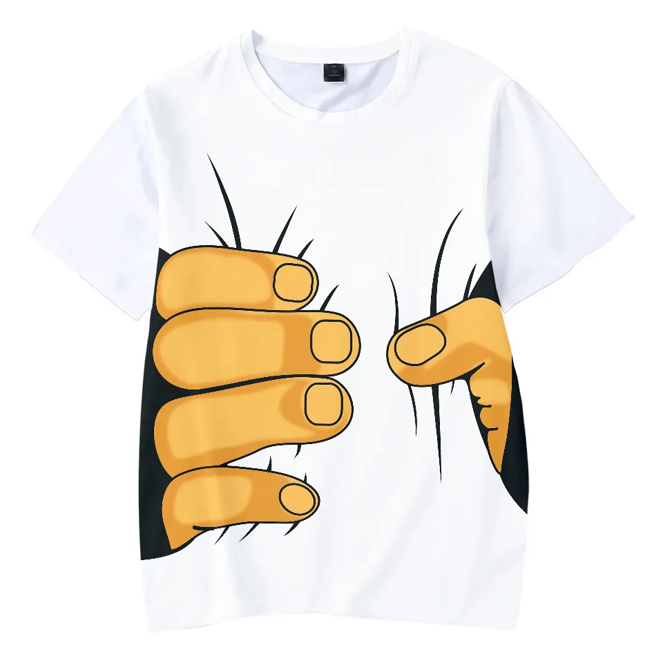 Vyriški T-shirt Vasaros Mados Hand 3D Spausdinimo Juokinga Marškinėlius Hipster Cool T-shirt Grafikos Tees Hiphop Streetwear O Kaklo Tee Marškinėliai 4