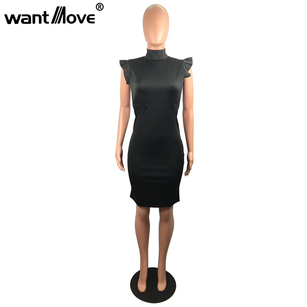 Wantmove2018 vasaros moterų nauja suknelė vientisa spalva slim krepšys klubo pynimas seksualus backless šalis suknelė WM401 4