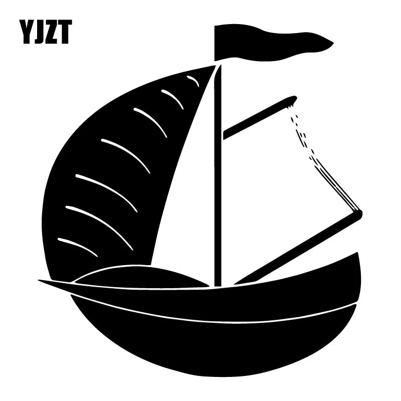 YJZT 16CM*17.4 CM Laivo Kateris, Burlaivis Vandenyno Kūrybos Bamperio Apdaila Animacinių filmų Vinilo Automobilių Lipdukai Lipdukai C31-0471 4