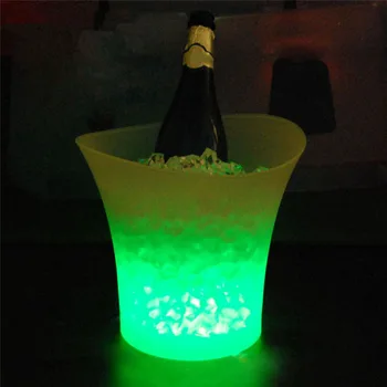 5L Vandeniui Keitimas Plastiko Ledo baras, Alaus Kibirą, Barai, naktiniai klubai LED Šviesos Iki Šampanas viskio akmenys šampano vyno laikiklis