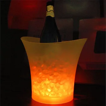 5L Vandeniui Keitimas Plastiko Ledo baras, Alaus Kibirą, Barai, naktiniai klubai LED Šviesos Iki Šampanas viskio akmenys šampano vyno laikiklis