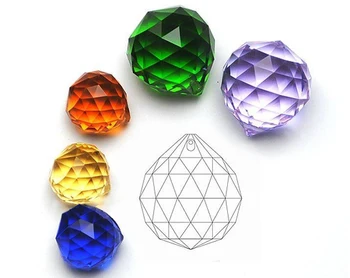 5vnt maišyti spalvas 40mm kristalų briaunotas rutulys kristalų liustra kamuolys dalys vestuvių & fengshui 3298
