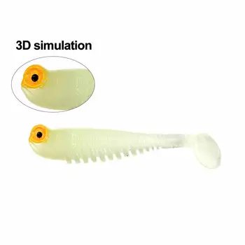 5vnt Žvejybos Masalas, Jaukas Dirbtinės Šviesos Silikoninis Masalas 3D akis Kvapas Druska Širdys Žvejybos Masalas, Žūklės Reikmenys
