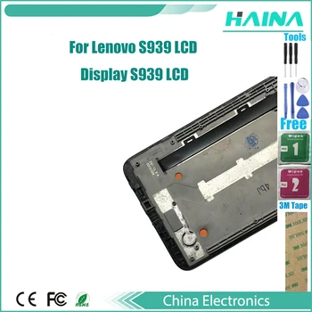 6.0 colių su Rėmu + lcd+touchscreen Lenovo S939 LCD Ekranas S939 LCD Ekranas su Jutikliniu Ekranu, skaitmeninis keitiklis atsarginės Dalys 8189