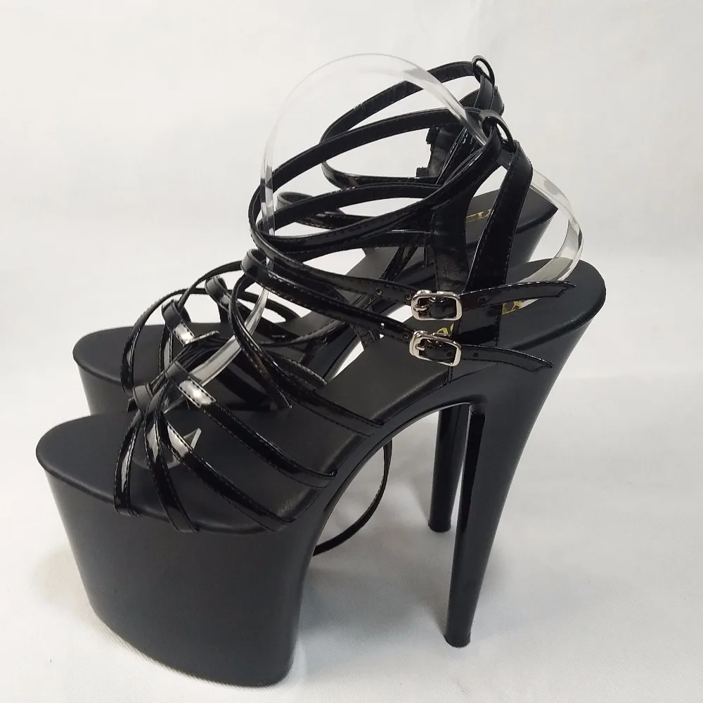 20cm kristalų platforma seksualus aukštos obcasie batų romos cross-dirželis sexy batai moterims, batai, 8 colių Spalvingas Aukšti Kulniukai 5