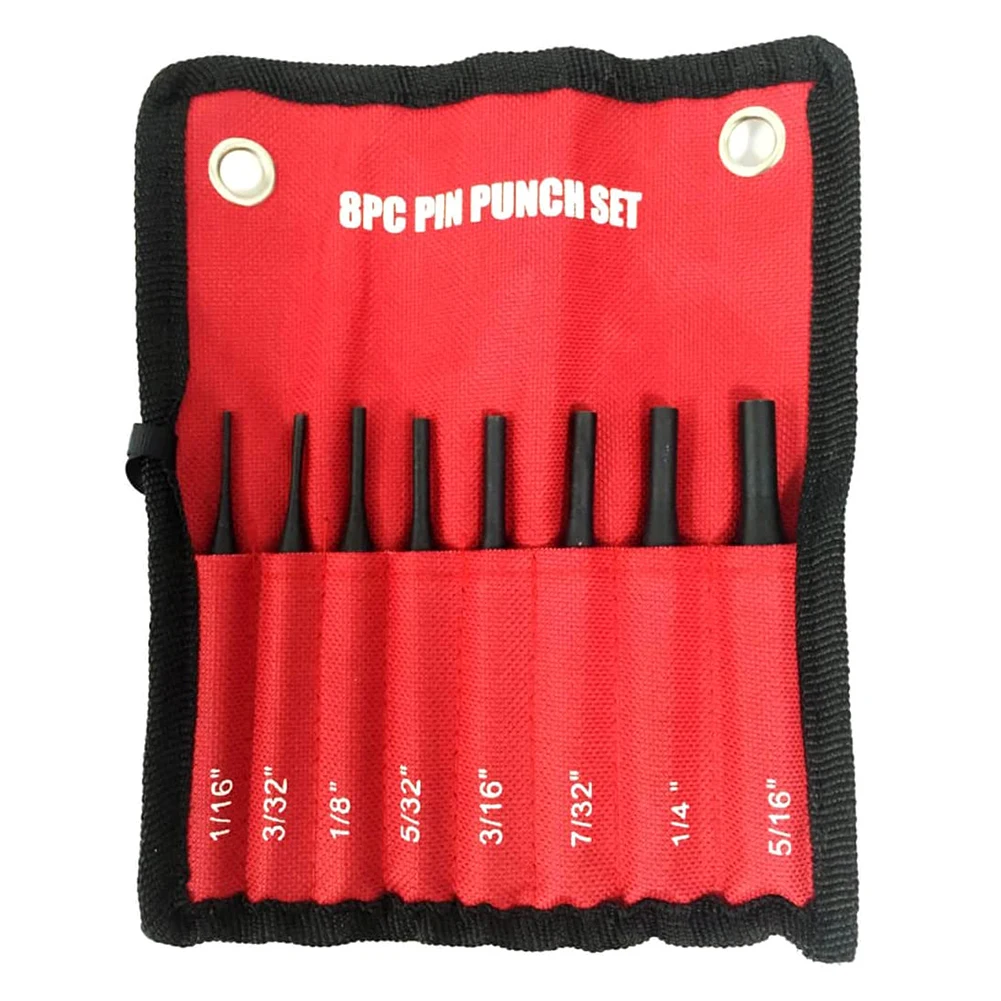 8Pcs Profesinės Roll Pin Pavasario Punch Rinkinys Varžtas Sugauti suristi Atveju Pin Punch Įrankis Smeigtukai su šlapia Danga su nešimo Krepšys 5