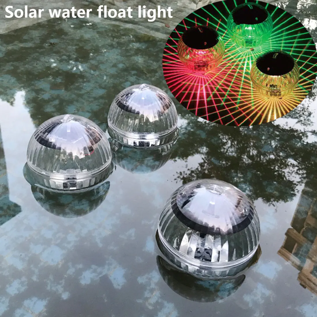 Baseinas Vandeniui Saulės Energijos Spalvotų Keitimas LED Disco Šviesos, Vandens Drift Lempa po vandeniu Kintama Šviesos 5