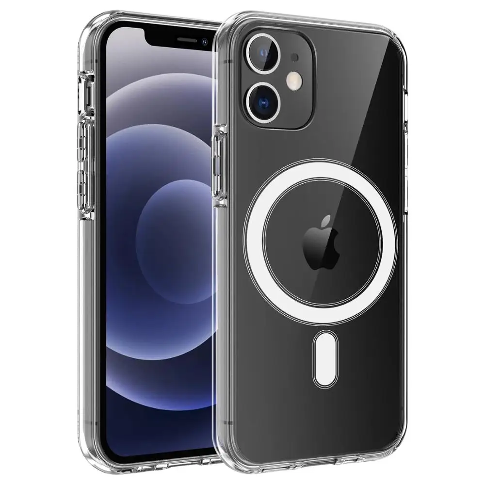 Belaidžio Įkrovimo Magnetu Apsauginė Atveju iPhone, 12 Mini Pro Max Mobiliojo Telefono Atveju Stiprus Magnetinis Odos Padengti Magsave 5