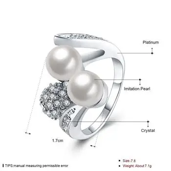 Europos ir Amerikos stiliaus balto aukso turas perlas žiedas R085 LKN18KRGPR085 5