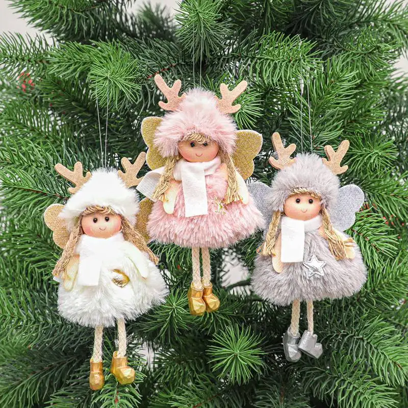 Mielas Pliušinis Angelas mergaitė, Kalėdų Eglutės Ornamentu Kalėdos Kabo Pakabukas Lėlės Kalėdų Dekoracija Namuose Vaikams Dovanos 5
