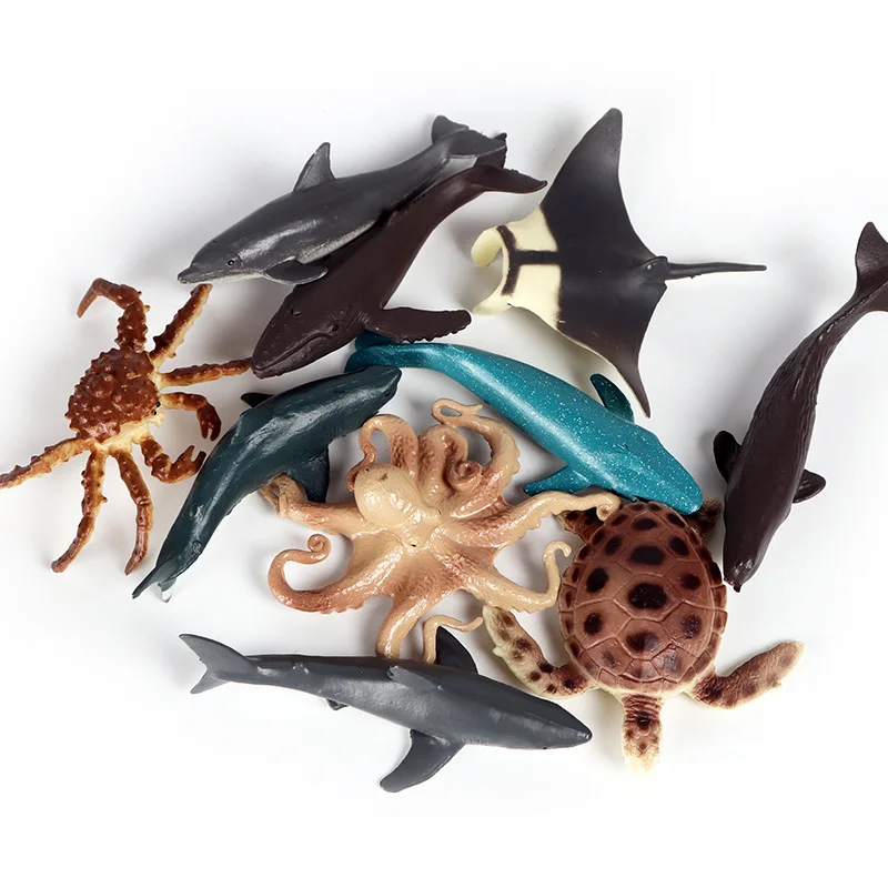 Naujas Modeliavimo Vandenyno Gyvūnų Pavyzdį Duomenys Ryklių, Banginių, Vėžlių, Delfinų Kardžuvės Veiksmų Skaičiai Švietimo žaislai vaikams Dovanų 5